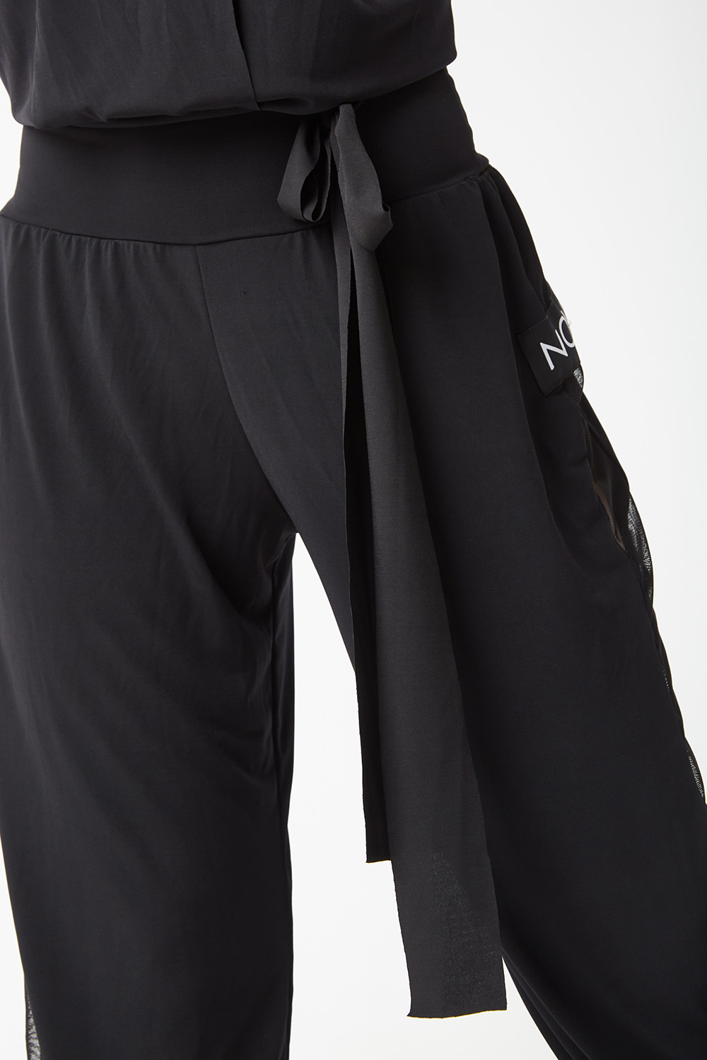 Black Jogger Pants with Built-in Drawstrings