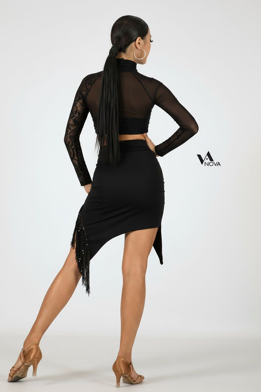 블랙추가! Signature Skirt with Spangle Trim (Black Edition)