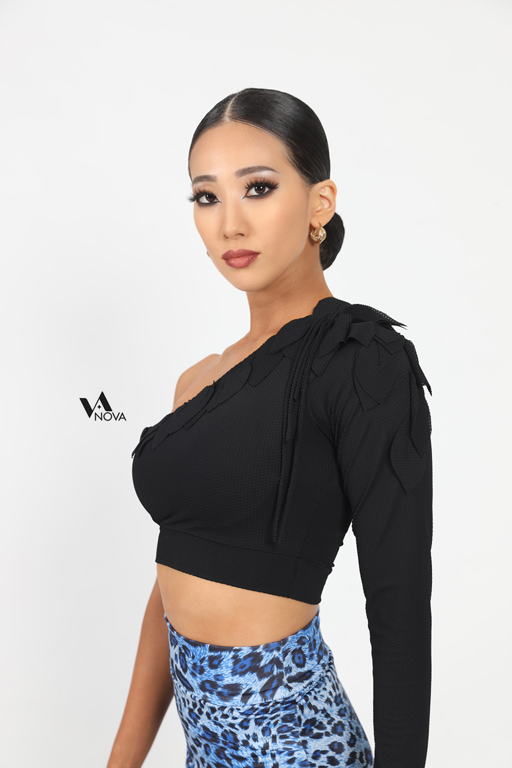 Single Shoulder Petal Cropped Top