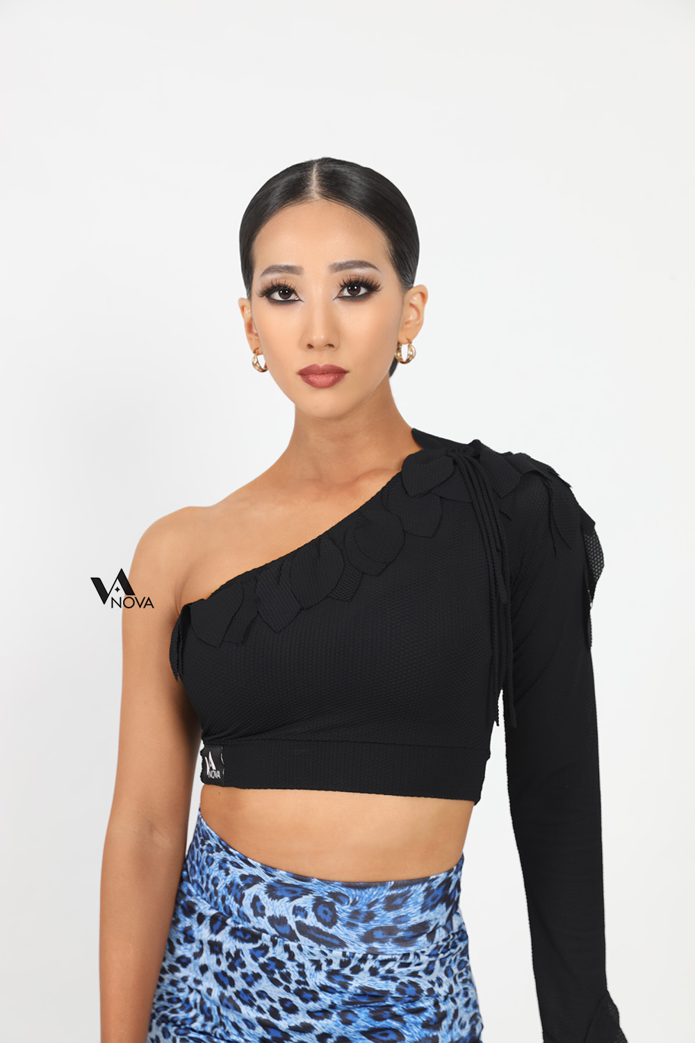 Single Shoulder Petal Cropped Top