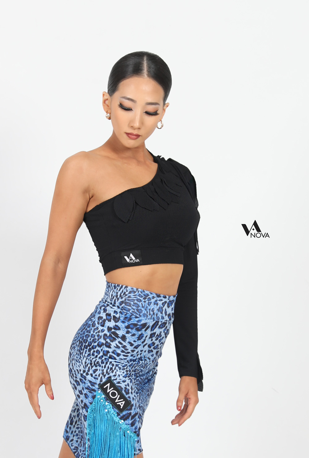 Single Shoulder Petal Cropped Top